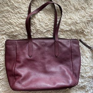 Fossil Tote Bag Burgundy
